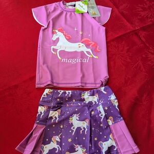 Girls Pink & Purple Unicorn Swim Set - "Magical"